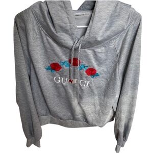 Grey pullover floral Gucci front